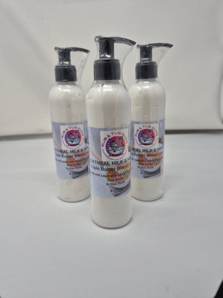 Triple Butter Blend Lotion 8oz- Oatmeal Milk & Honey
