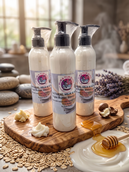 Triple Butter Blend Lotion 8oz- Oatmeal Milk & Honey